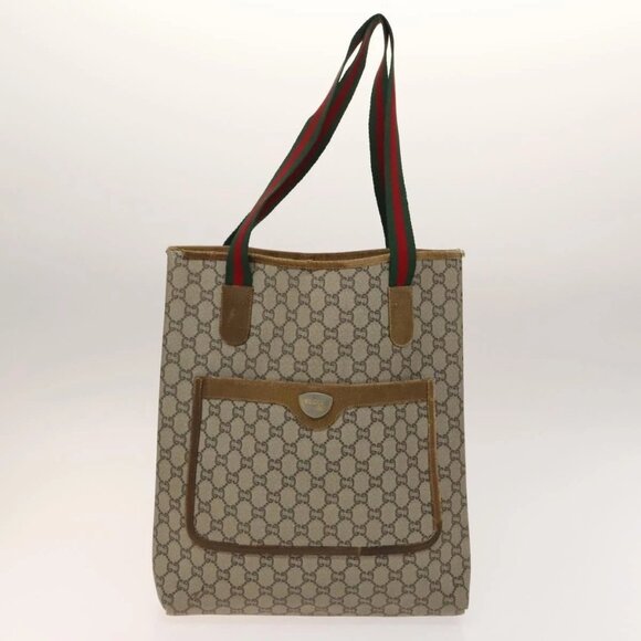 GUCCI GG Canvas GG Plus Supreme Shoulder Bag PVC 3Set Beige - Picture 5 of 15